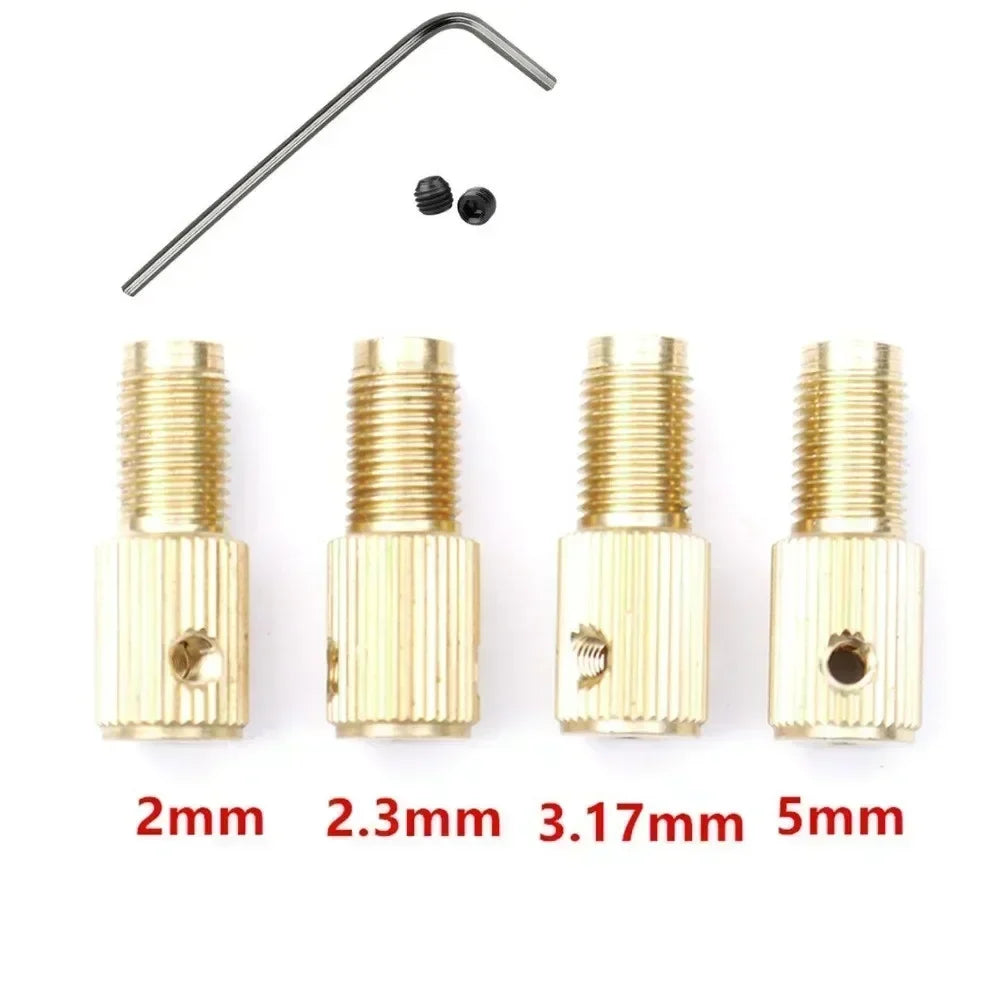 7-Pc Brass Mini Drill Chuck Collet Set – 2.35mm Motor Shaft