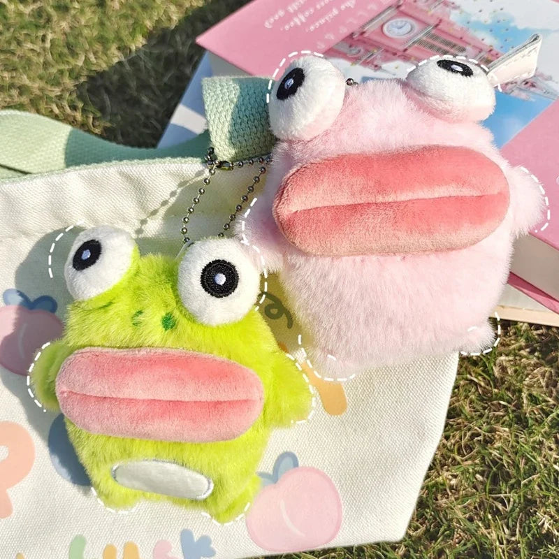 Cute Frog Plush Keychain – Cartoon Sausage Mouth Doll Charm