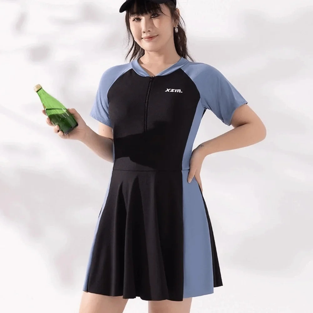 Women's Short Sleeve Swimsuit – Loose Milk Ice Silk Cover-Up