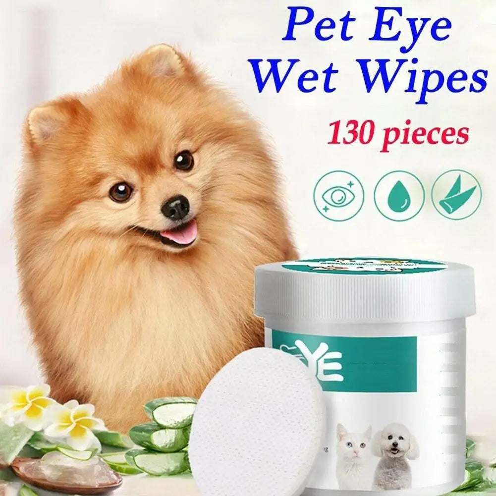 Pet Eye Wipes Dogs & Cats – 130ct Tear Stain Remover Wipes