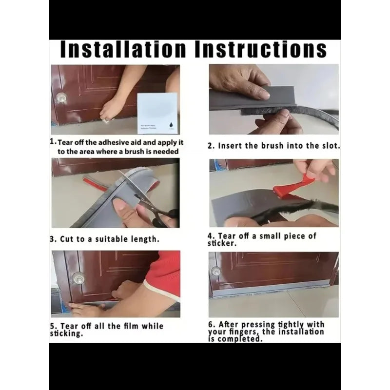 Self-Adhesive Brush Door Seal Strip – Soundproof & Insect Proof