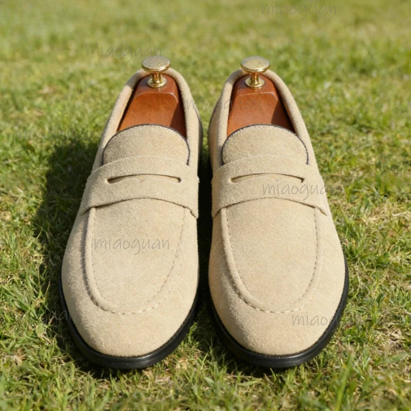 Men's Slip-On Suede Loafers – Business & Wedding Dress Shoes