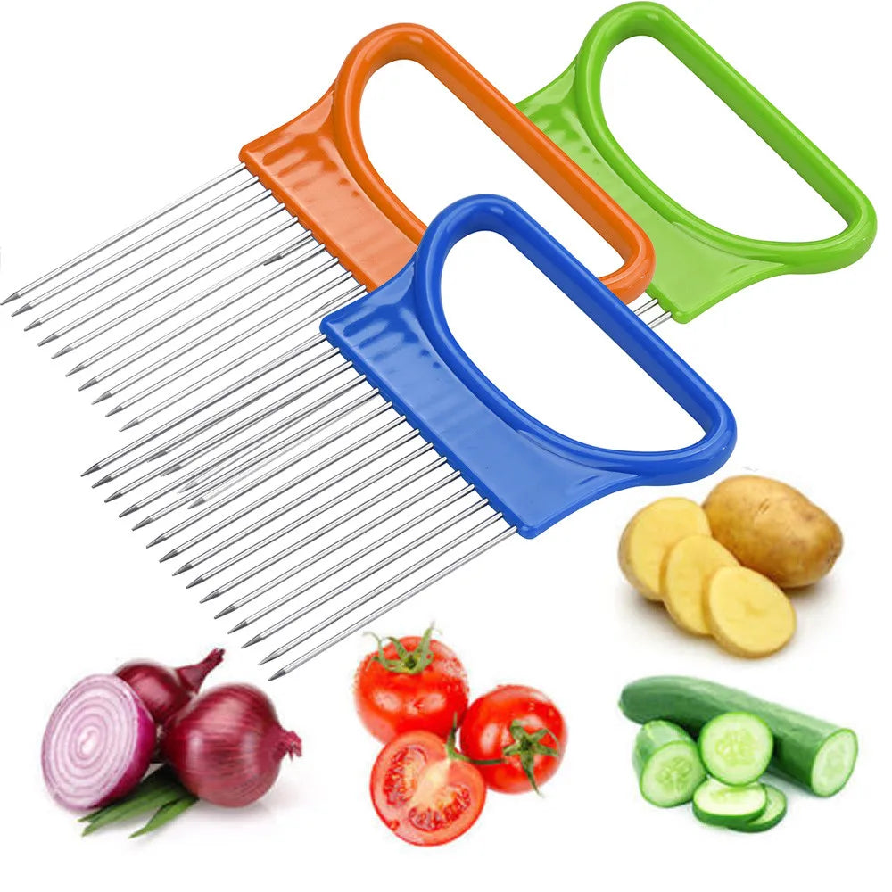 Stainless Steel Onion & Vegetable Slicer Holder Fork