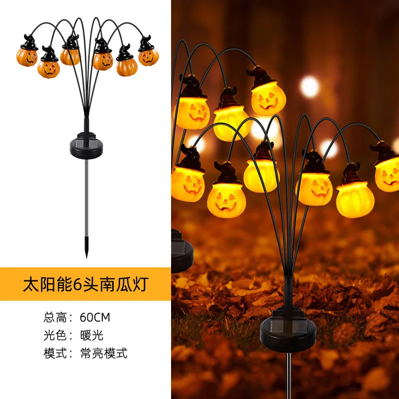 LED Pumpkin Light Solar Energy Outdoor Eyeball Halloween Lighting