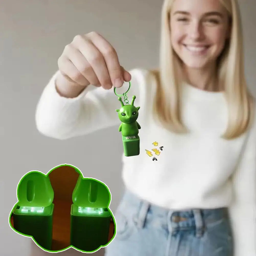 Funny Alien Cat Sound Keychain – Luminous Novelty Gift Toy