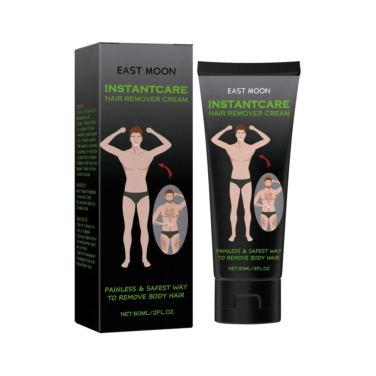 East Moon Men's Hair Removal Cream – Body & Beard 60ml