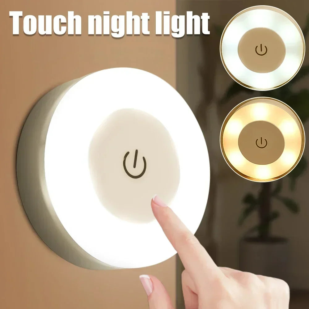 Magnetic LED Night Light – Touch Dimmer, USB Rechargeable