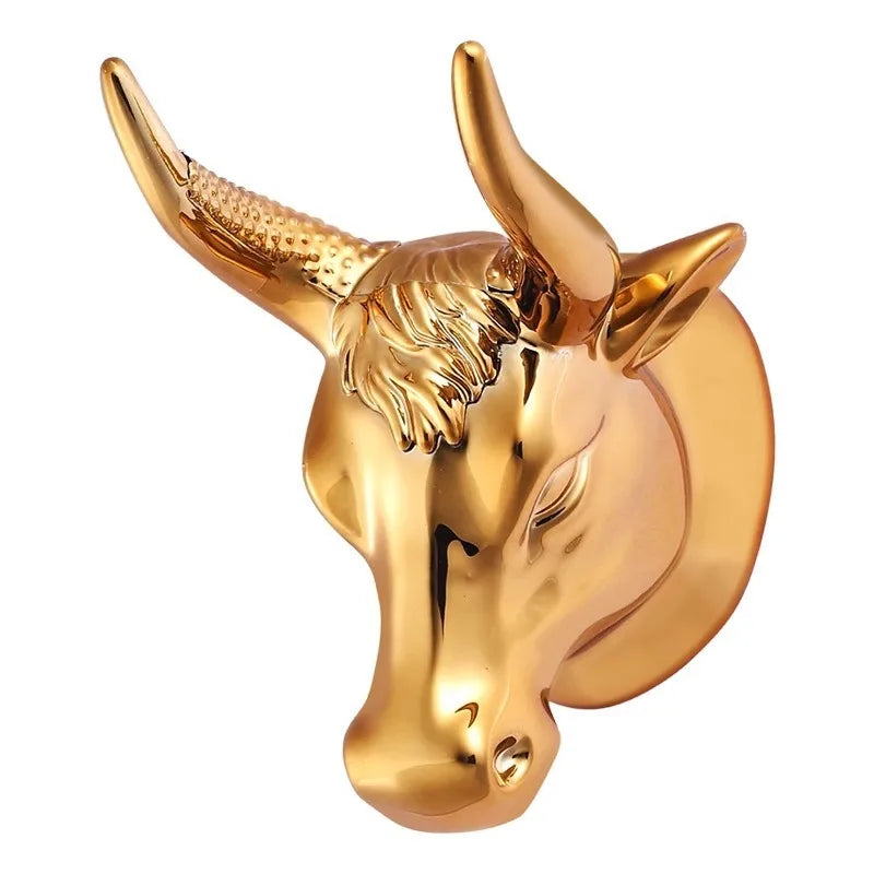 Luxurious Golden Bull Head Shaped Guitar Holder Wall Mount Hook Bass