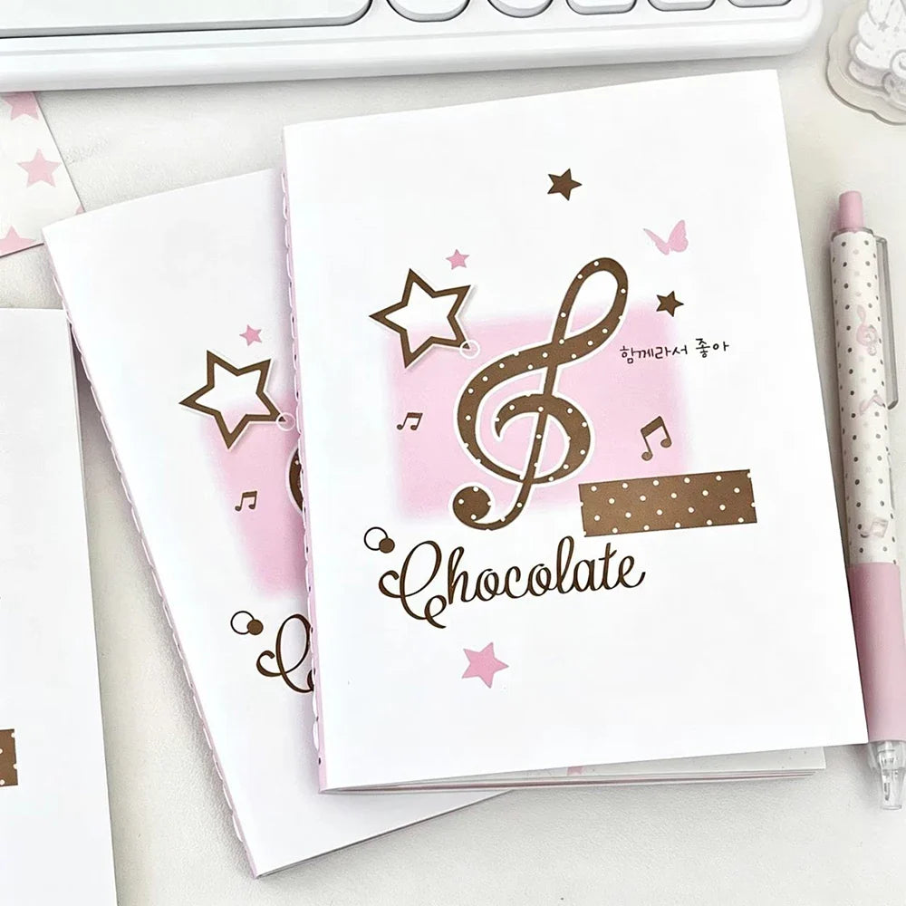 Pink Note Fixed Page Notebook Korean Ins Full-color Inner High-value