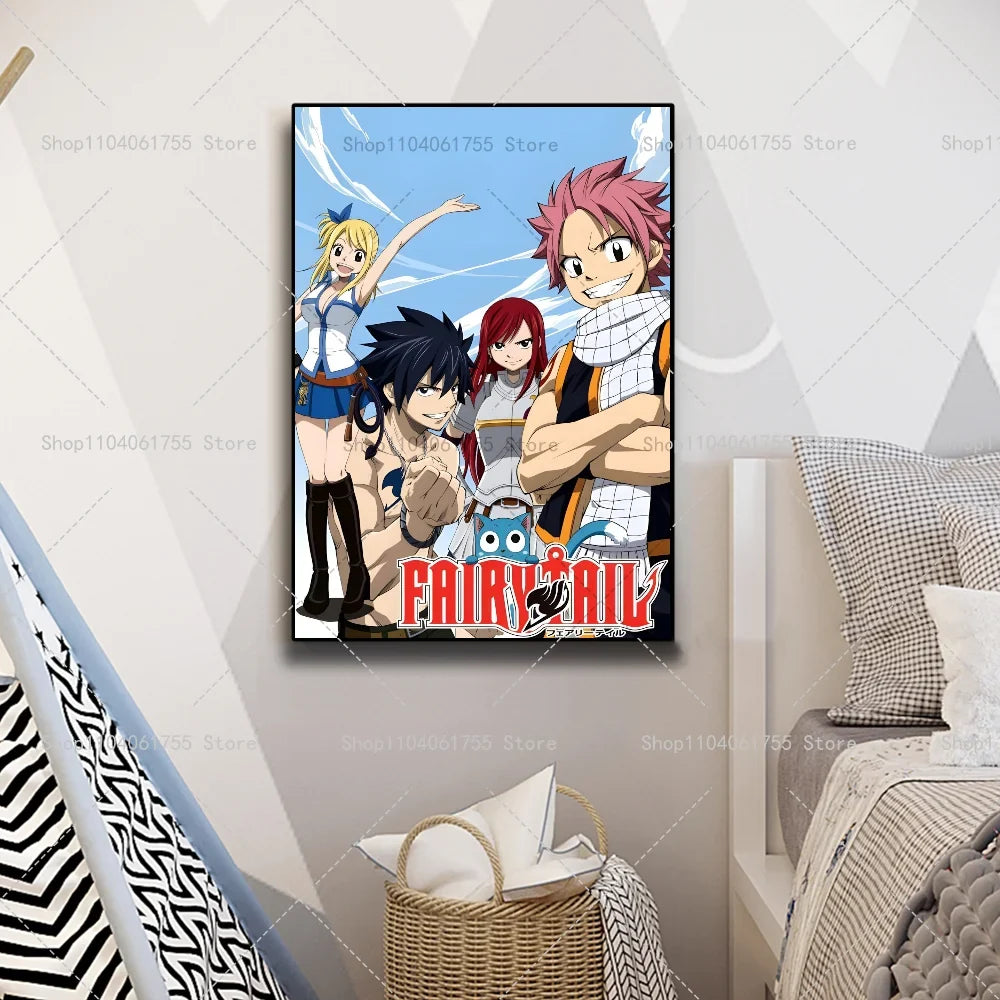 Anime Fairy Tail Wall Poster – Self-Adhesive Waterproof Sticker