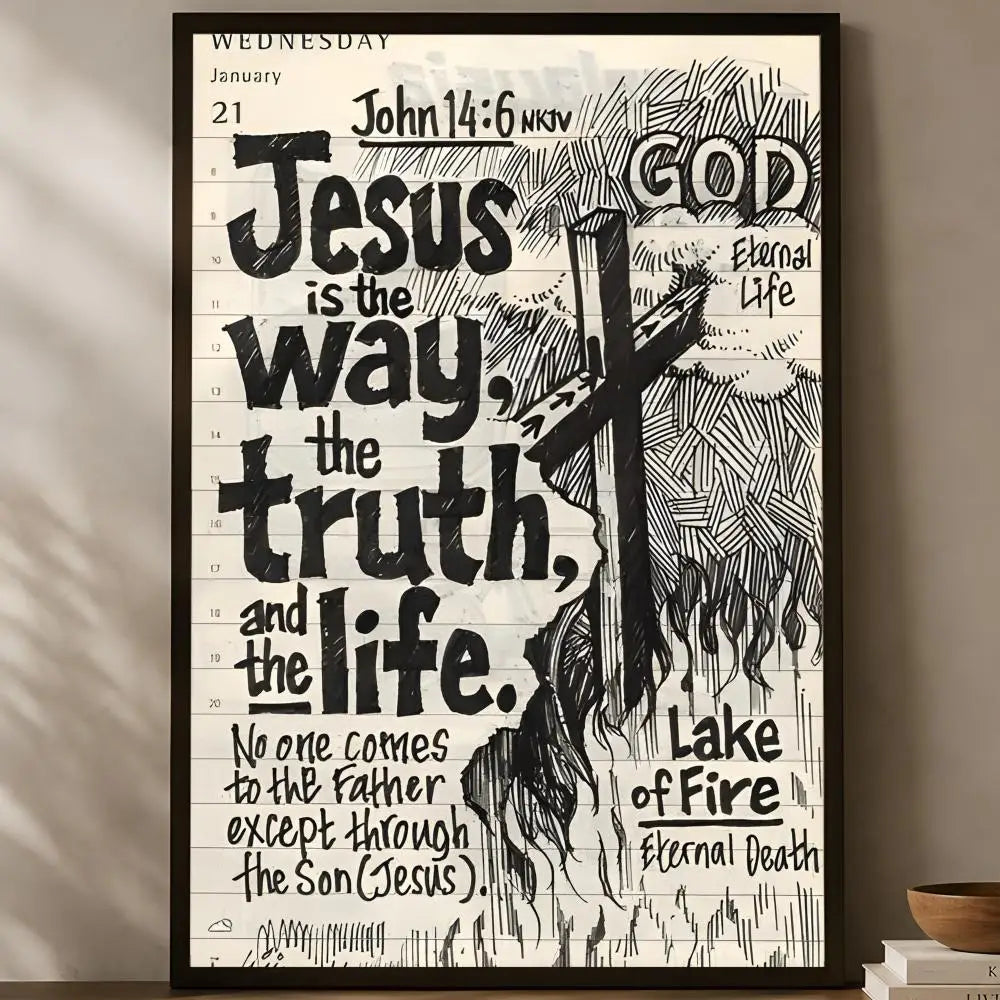 Bible Verse Jesus Christ Christian Wall Art Poster | Waterproof