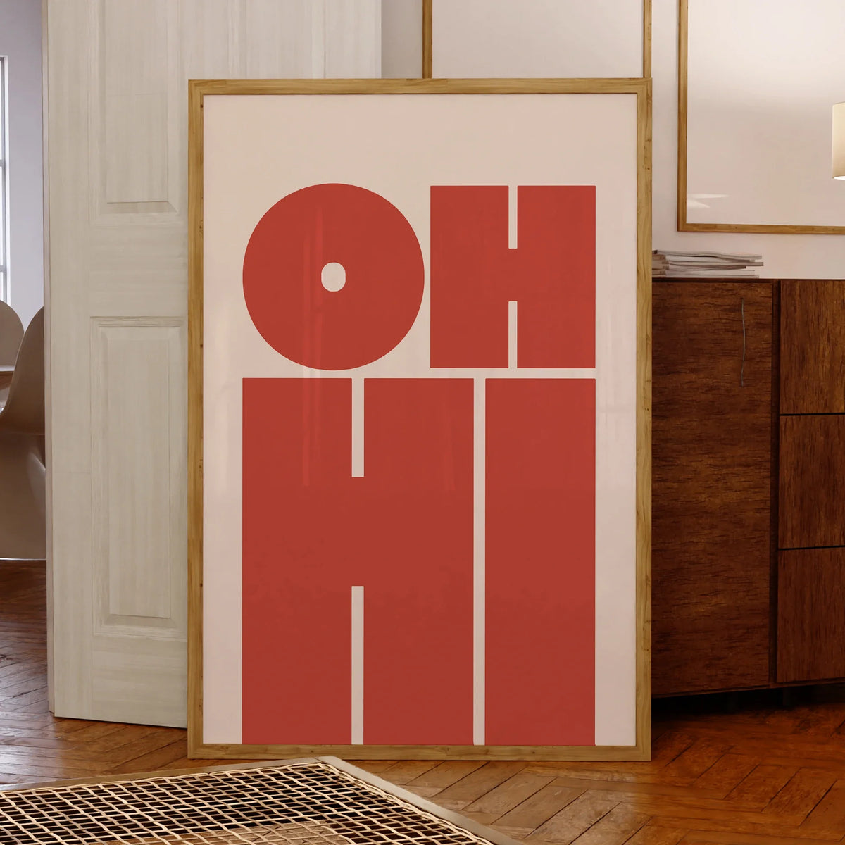 "Oh Hi" Minimalist Greeting Canvas Wall Art Print | Home Decor