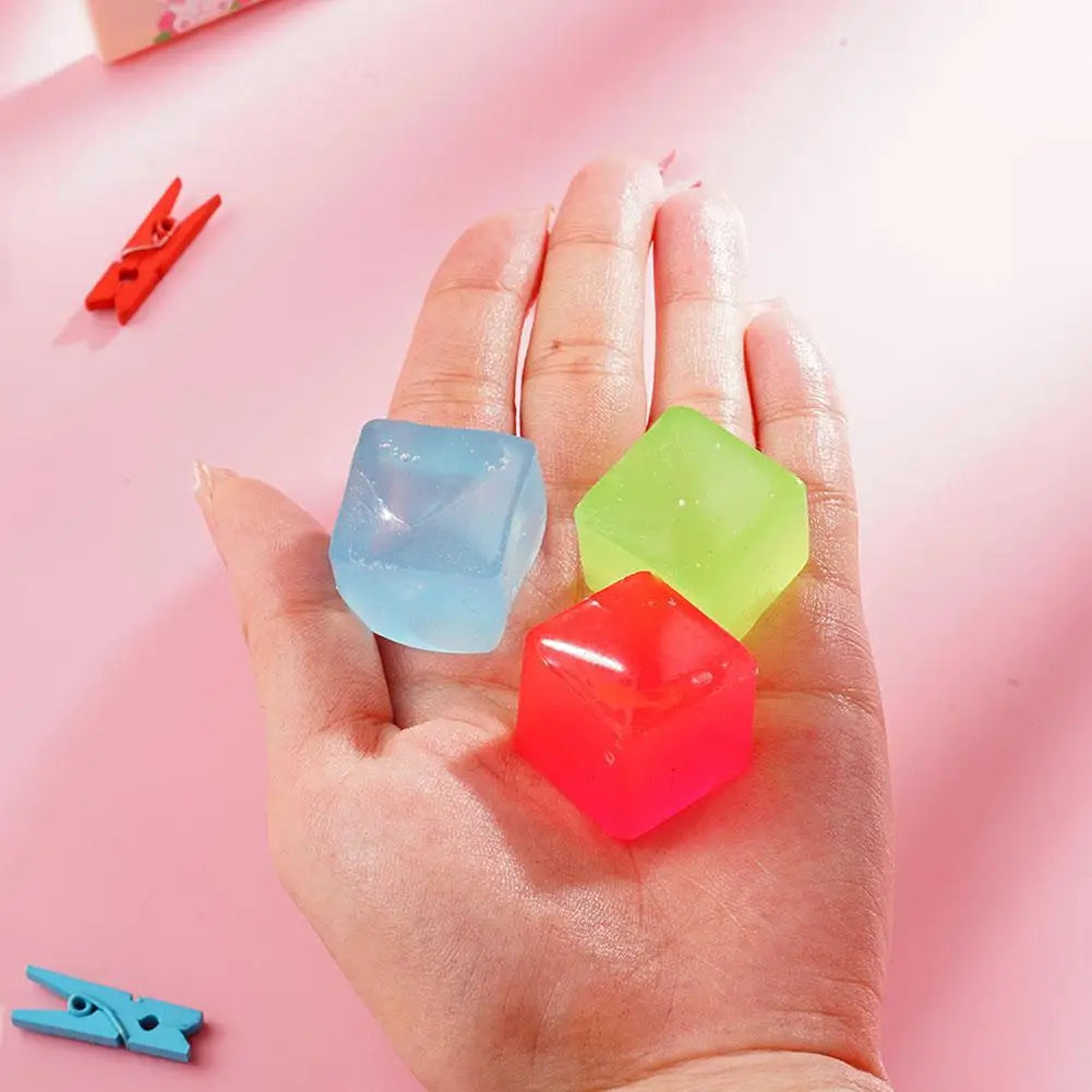 Ice Cube Squishy Fidget Toy | Clear Squeeze Stress Ball – TPR