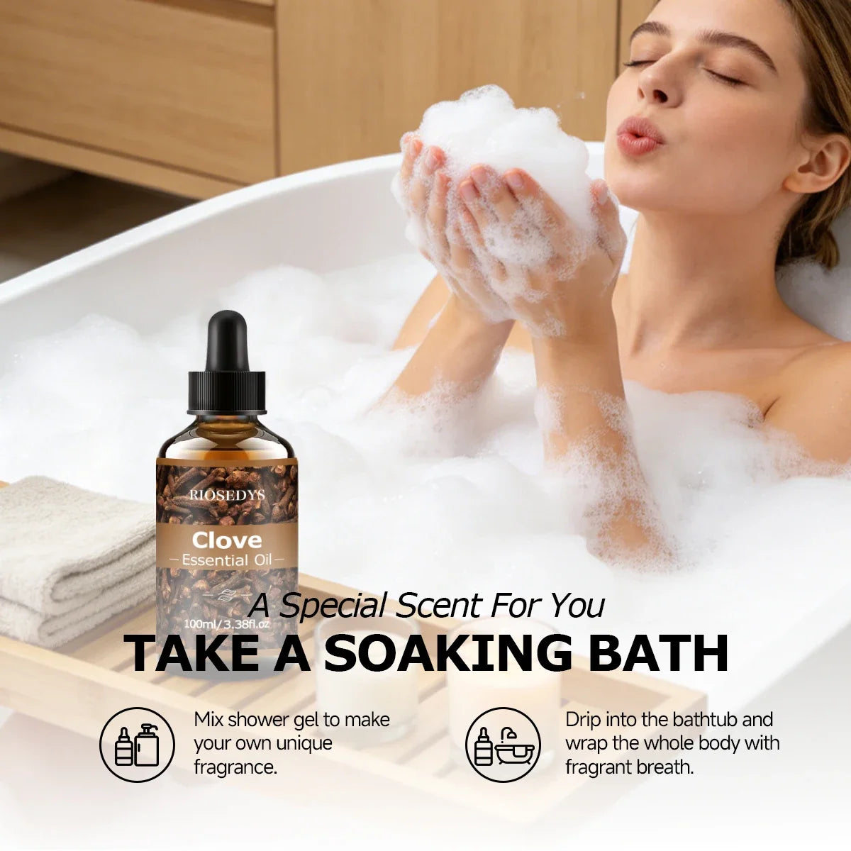 RIÔSEDYS 100ml Clove Essential Oil for Massage & Skincare