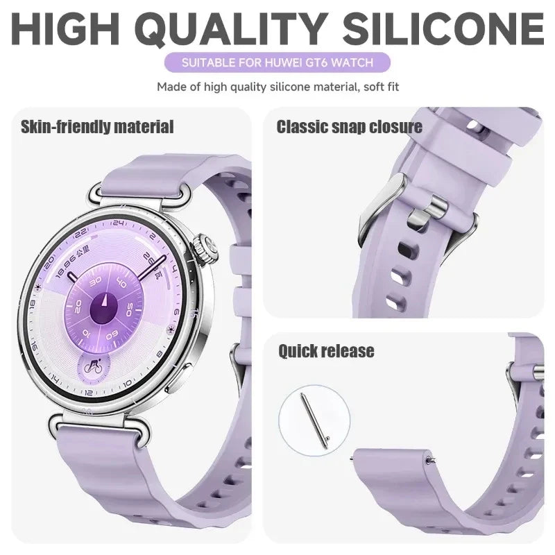 18mm Silicone Watch Strap for Huawei GT4/GT5/GT6 & Garmin