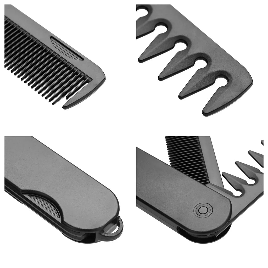 Folding Pocket Comb – Wide & Fine Tooth Hair & Beard Comb