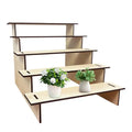5-Tier Wooden Display Riser Shelf | Rustic Organizer Rack