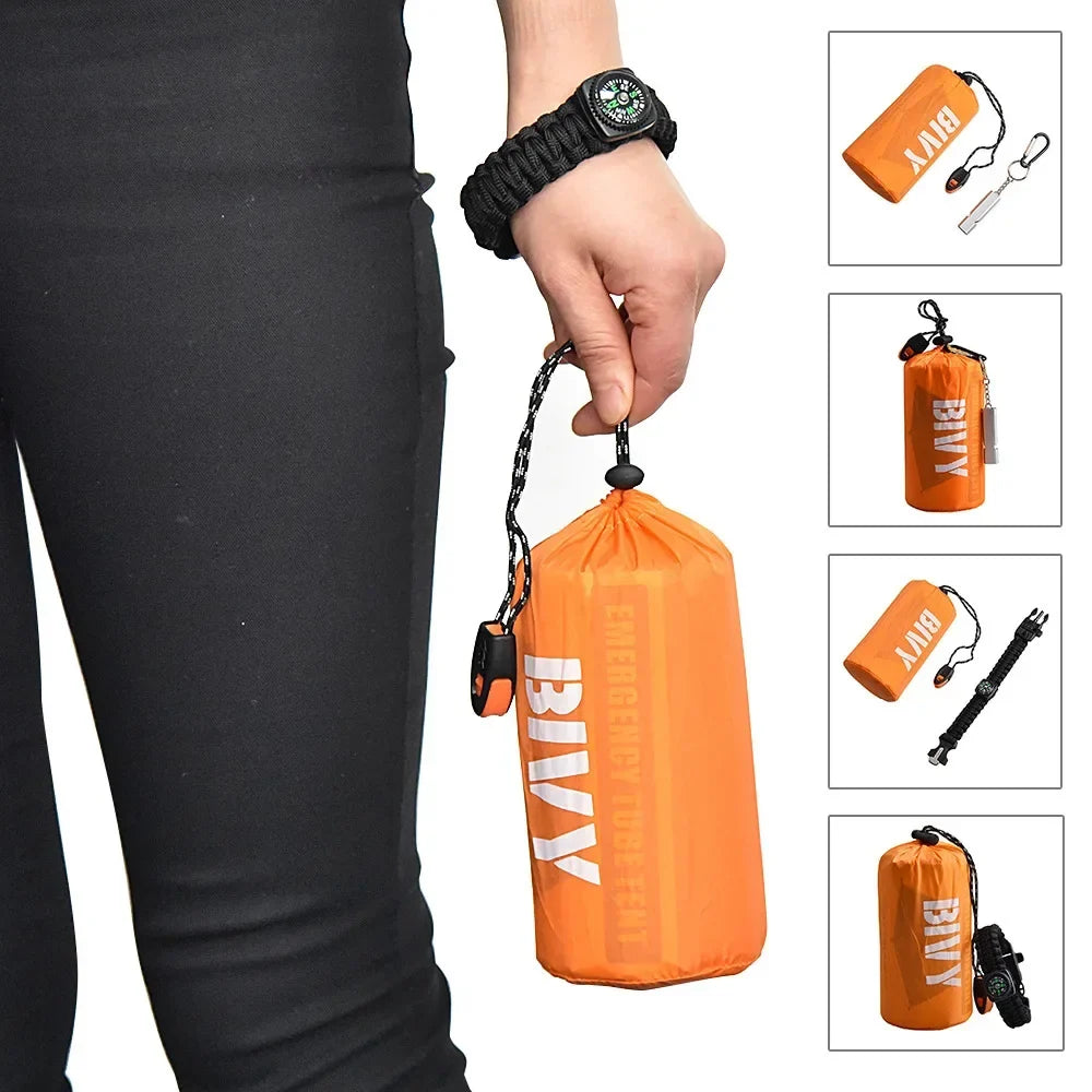 2-Person Emergency Survival Shelter Kit | Bivy Tent & Thermal Blanket