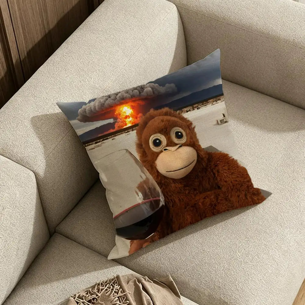 Bubu & Dudu Cartoon Linen Cushion Cover – Sofa & Bedroom Decor