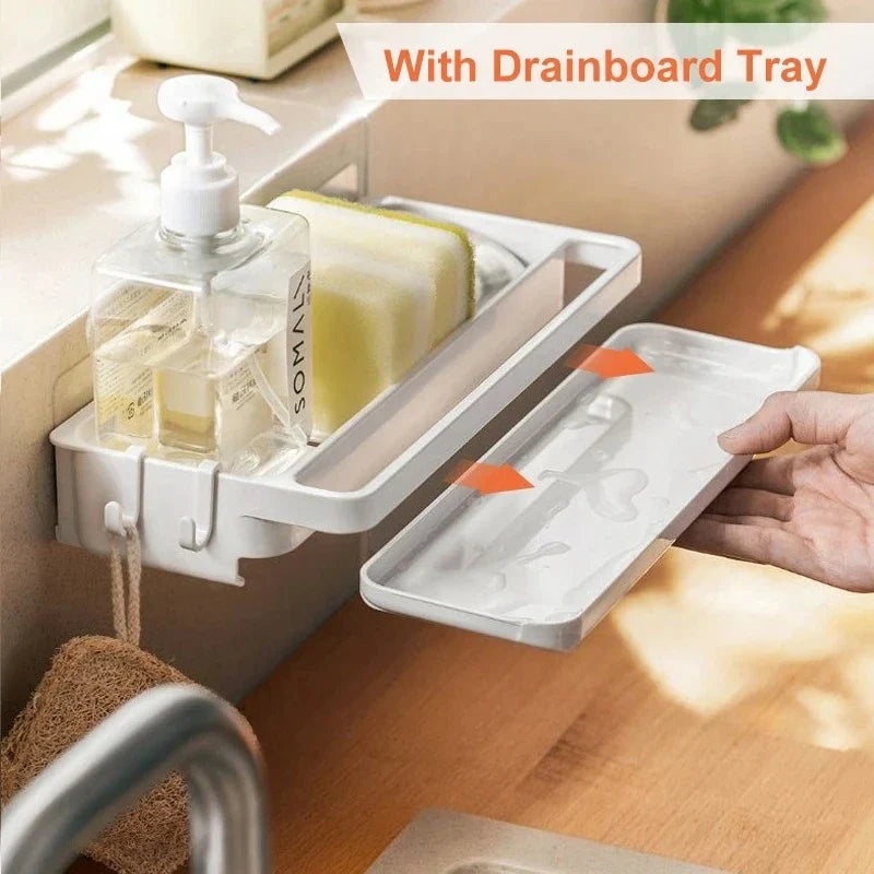 Sink Caddy Sponge Holder & Dish Brush Organizer Rack