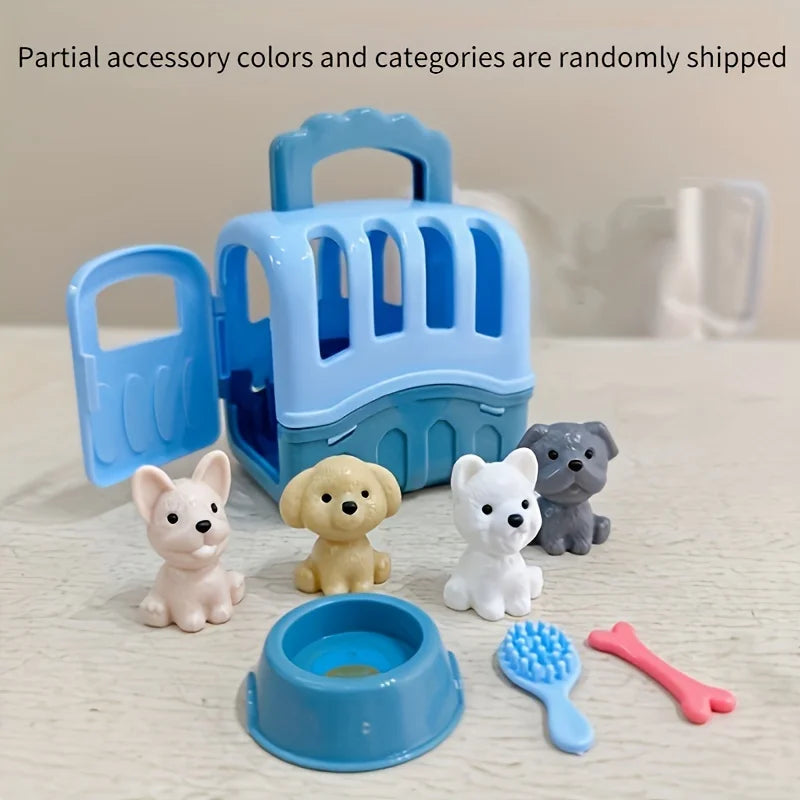 Pretend Play Pet House Playset Cute Mini Dog Role Vet Clinic Toy Kid