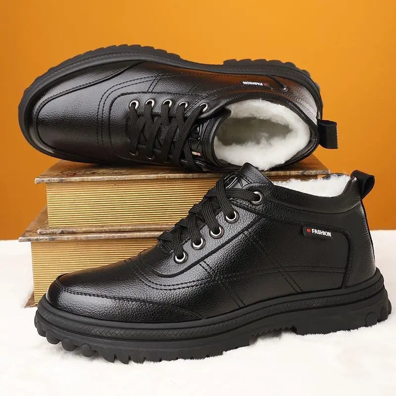 Men's Winter Snow Boots – Plush-Lined Non-Slip Ankle Boots
