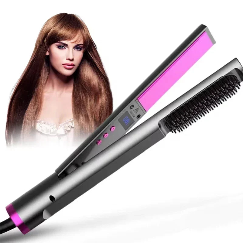 3-in-1 Negative Ion Hair Straightener, Curler & Brush