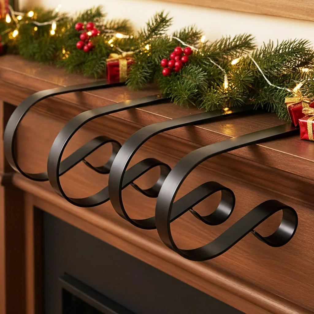 Christmas Stocking Holders for Mantle – Metal Clips 2/4 Pack