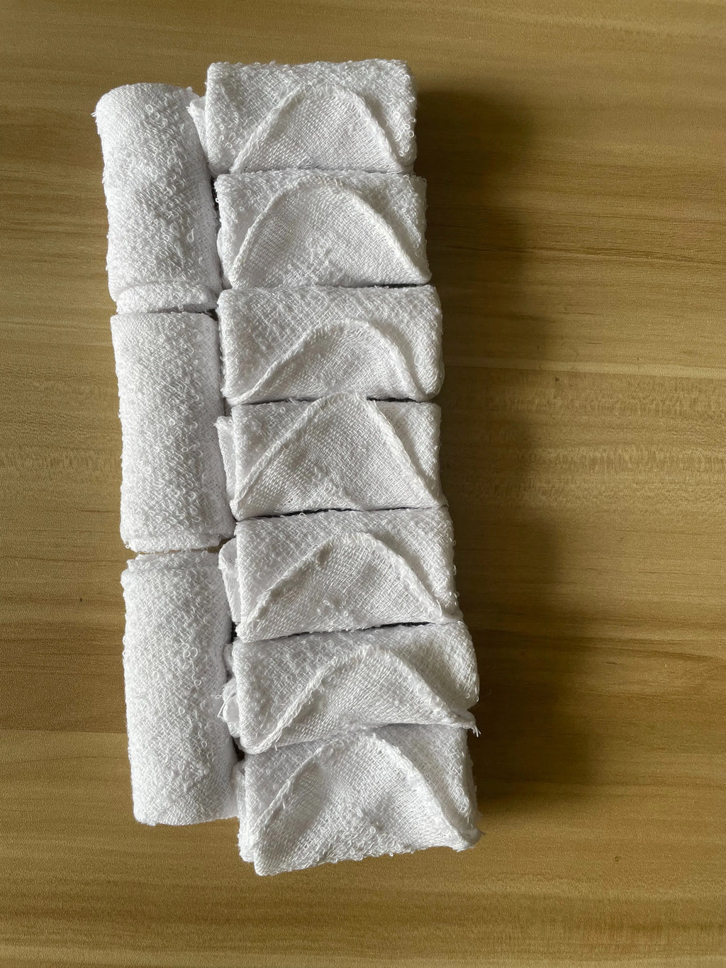 10-Pack Pure Cotton Kids Square Towels 20x20cm | White Wipes