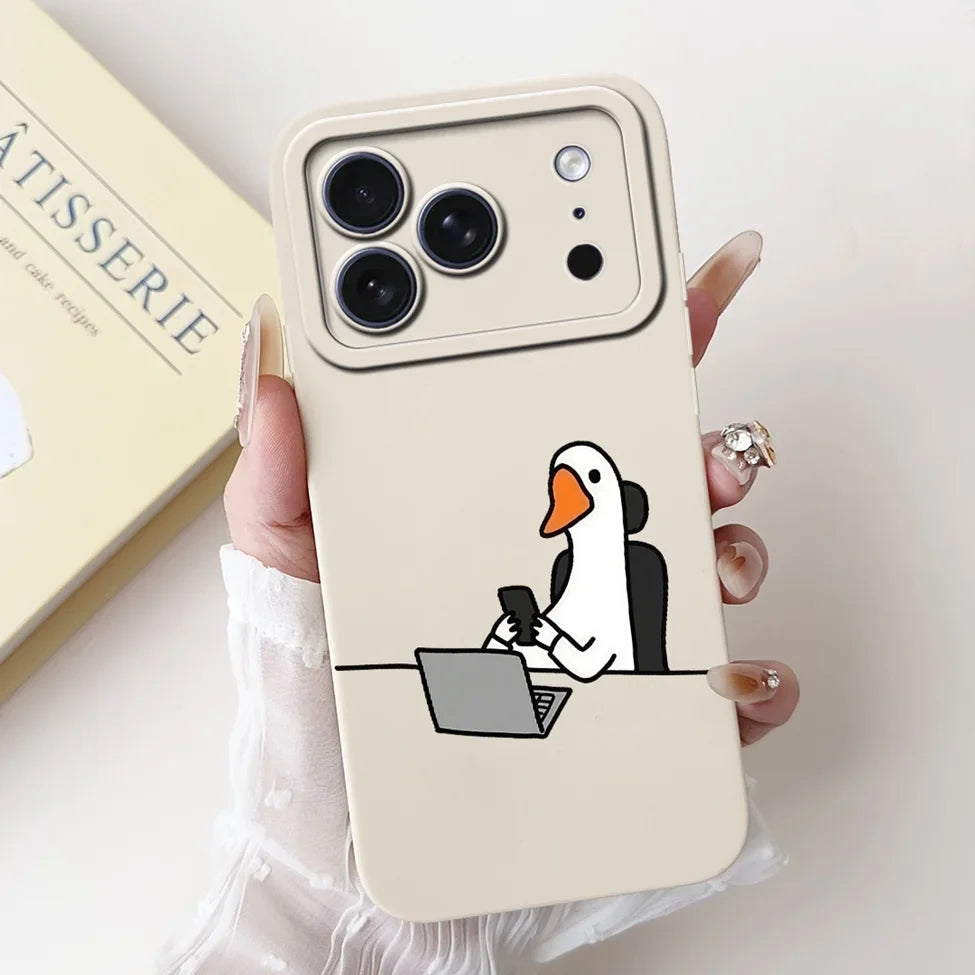 iPhone 17 Pro Silicone Case | Cute Kawaii Floral Painted Cover