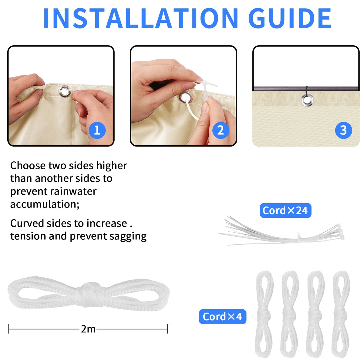 Rectangle Sun Shade Sail with Grommets | UV Block Canopy