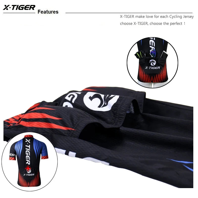 X-TIGER Men's MTB Cycling Jersey – Quick-Dry Breathable Bike Top