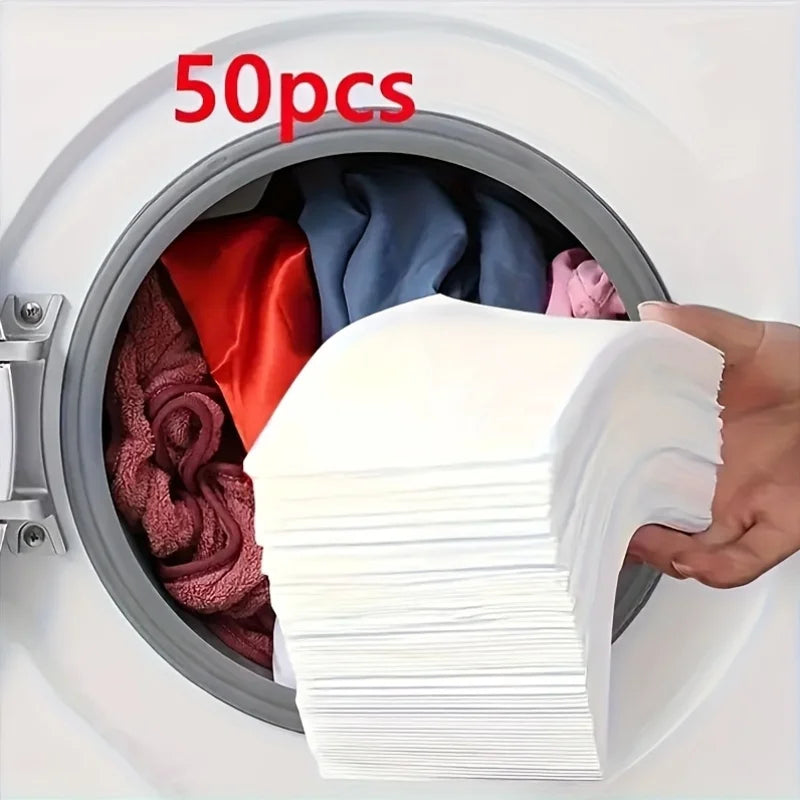 50 Dye-Catcher Laundry Sheets – Anti-Bleed & Fade Protection