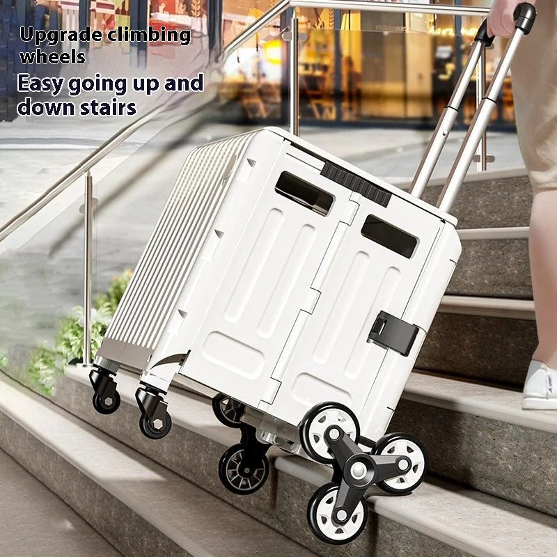 Foldable Shopping Cart with Wheels | Lightweight Collapsible Trolley