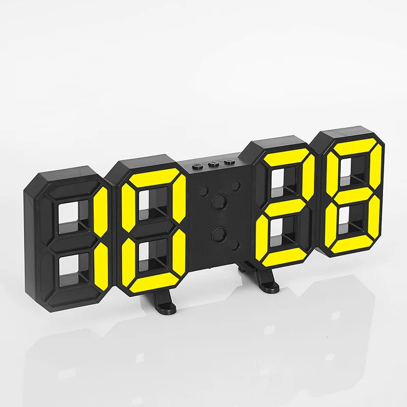 Modern LED Digital Wall Clock Triple Alarm Temperature Display