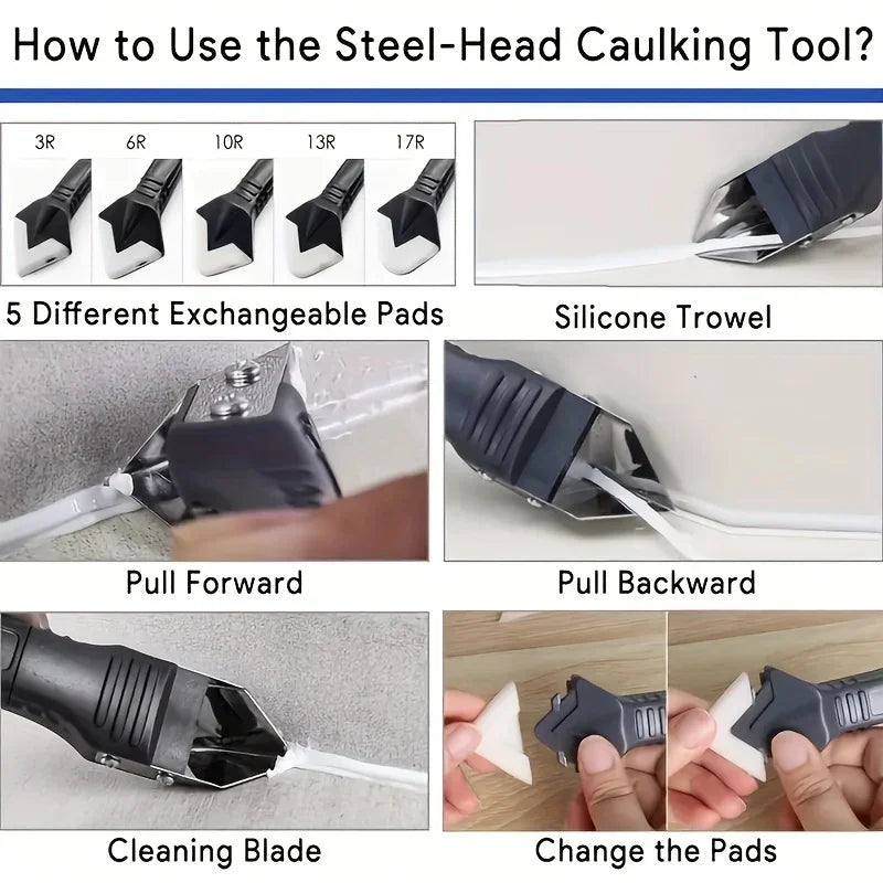 Versatile Silicone Caulking Professional Precision Tools Kitchens