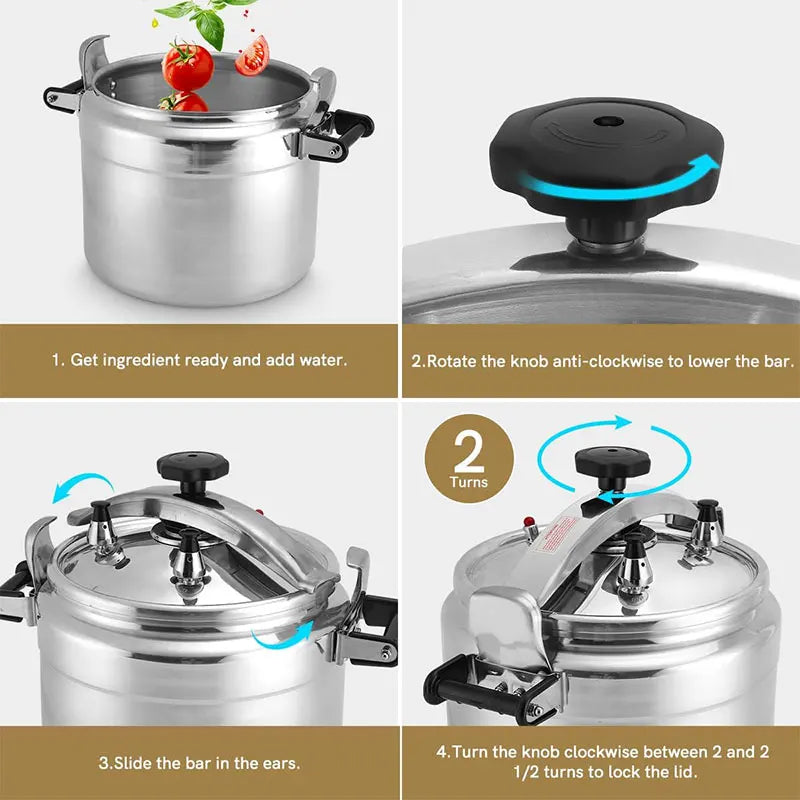 Aluminum Pressure Cooker 3L–5L | Gas Stovetop Canner