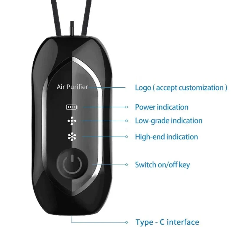 Wearable Necklace Air Purifier | Portable Mini Personal Ionizer
