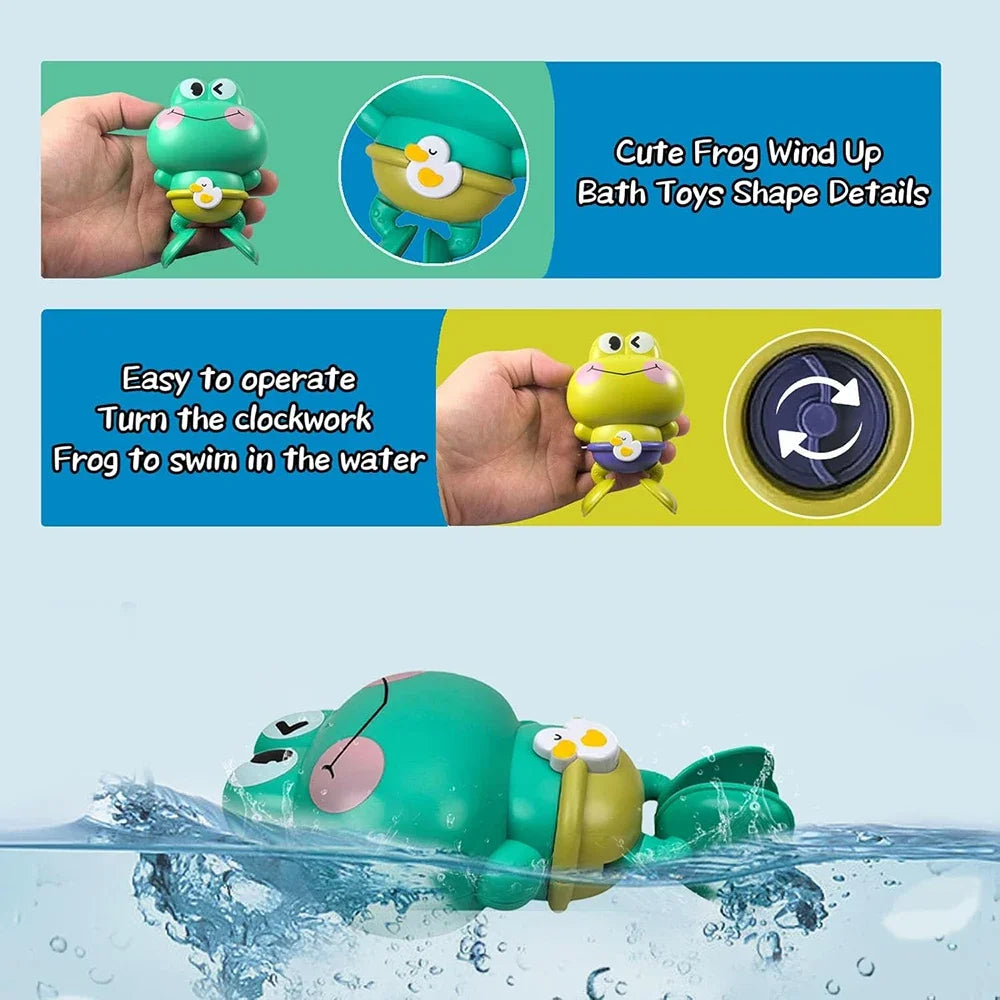 Children's Bath Toys Clockwork Frogs That Float Swim