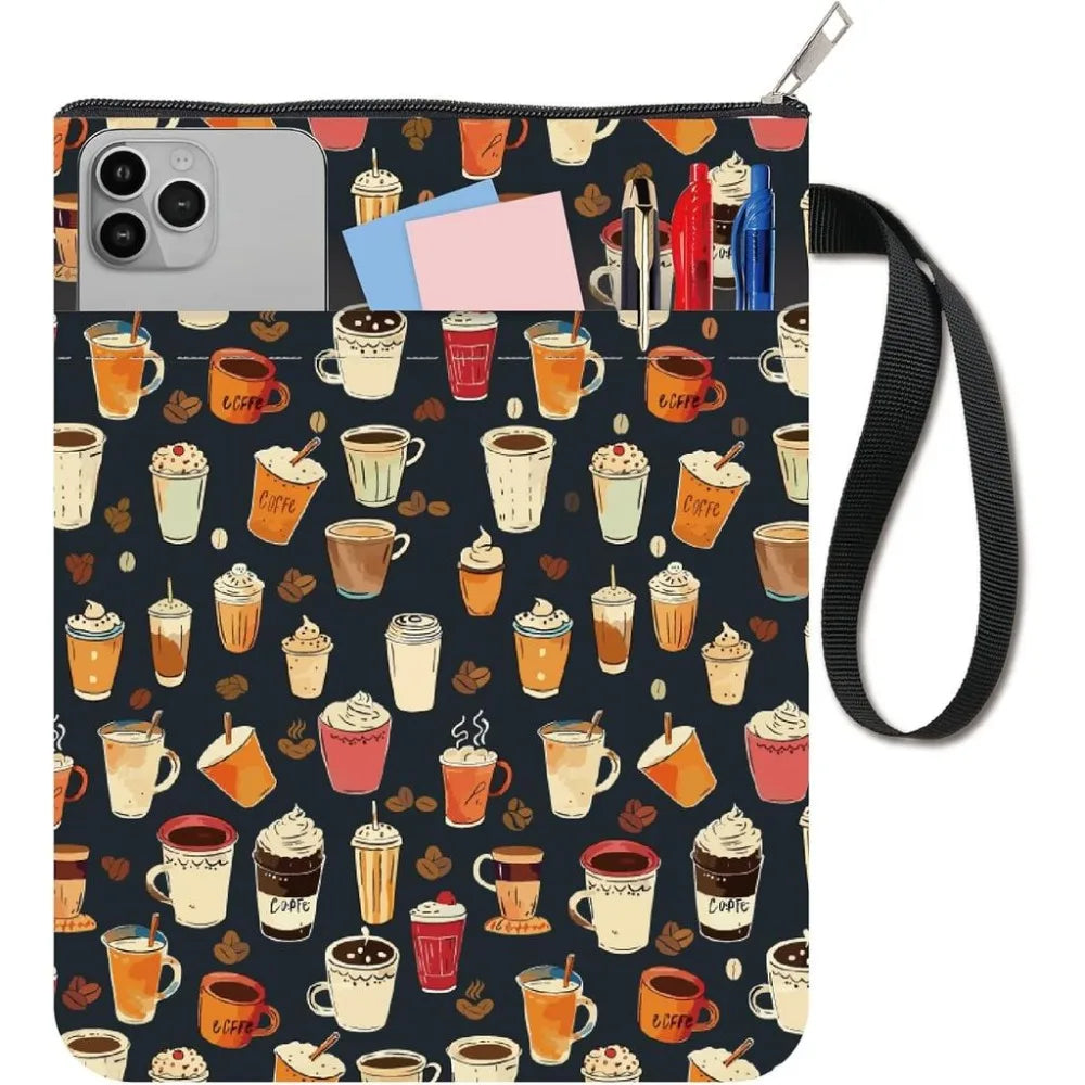 Coffee Fabric Book Sleeve – Zippered Washable Book Cover
