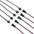 5-50 Pairs JST SM 3 Pin Connectors 22AWG Wire Female Male LED