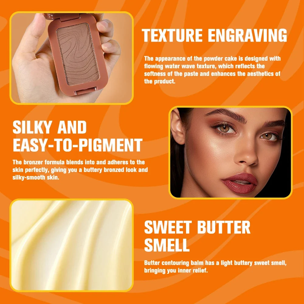 Buttermelt Bronzer Powder Palette – 8 Shades, Matte Finish