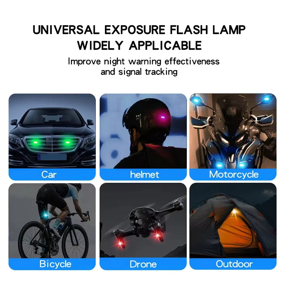RGB LED Wireless Strobe Light – 8 Colors, Waterproof, Drone & Moto