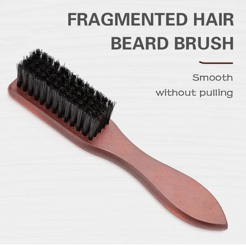 Wooden Handle Boar Bristle Beard Brush – Barber Grooming Tool