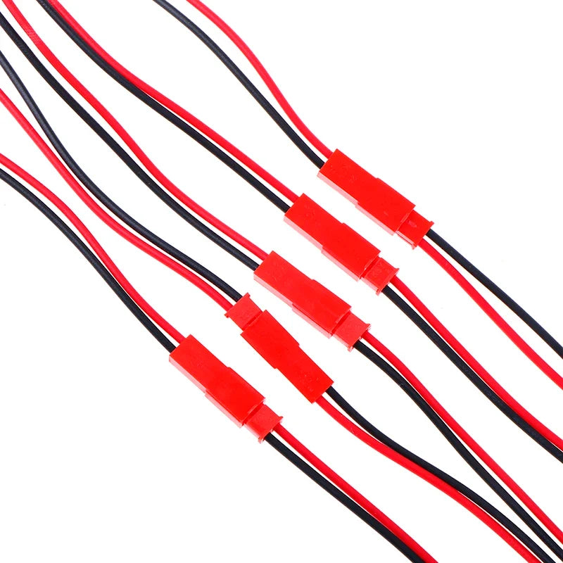10 Pairs JST 2-Pin Male Female Connector 22 AWG Wire for RC