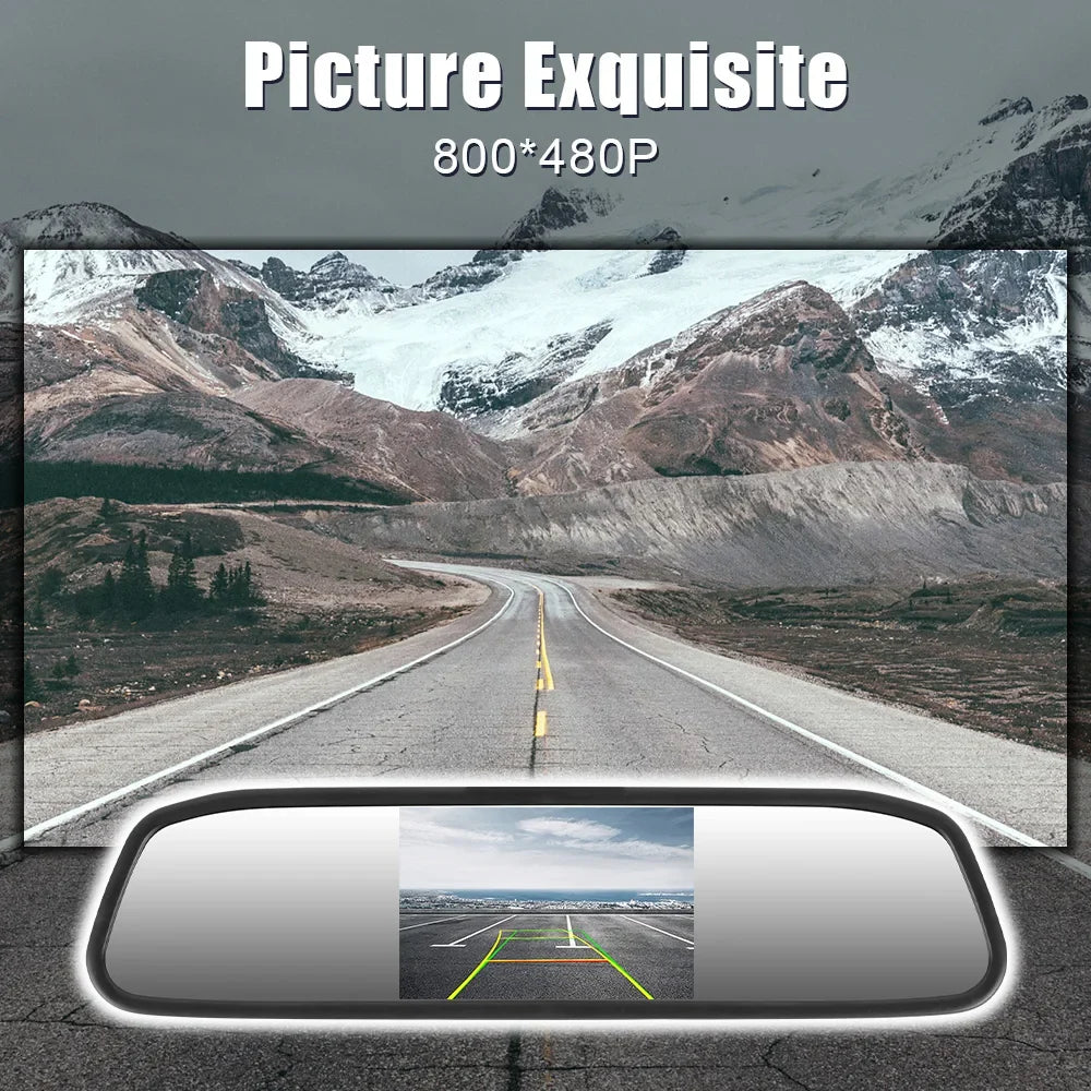 4.3" HD TFT LCD Car Rearview Mirror Monitor | Universal