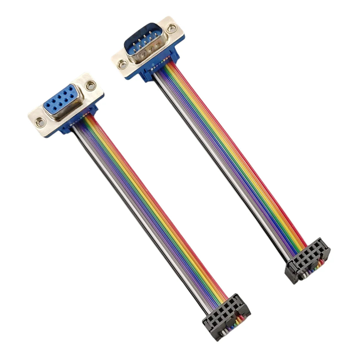 D-sub DB9 9 Pin Male Female Connector FC-10P IDC 10 Rainbow