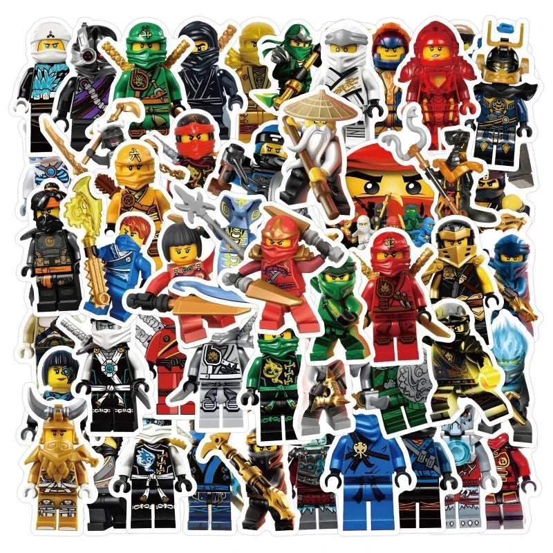 60pc Ninja Waterproof Stickers | Kids Party Favors No Repeat