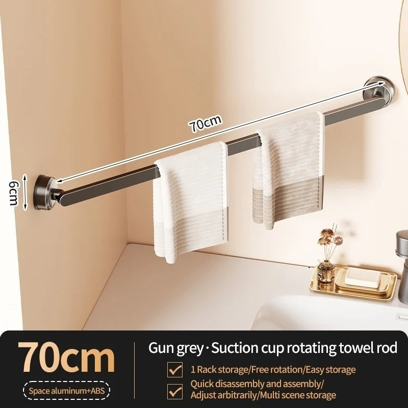 Suction Cup Towel Bar Rack 70cm – No-Drill Bathroom Mount