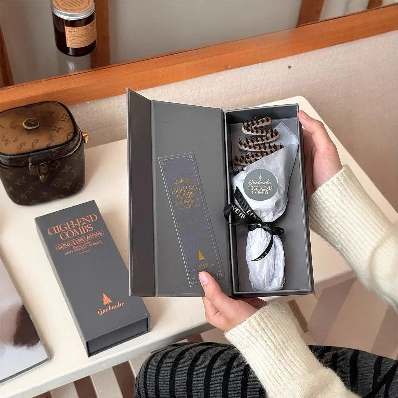 Boar Bristle Hair Brush & Scalp Massager – Anti-Static Paddle Comb